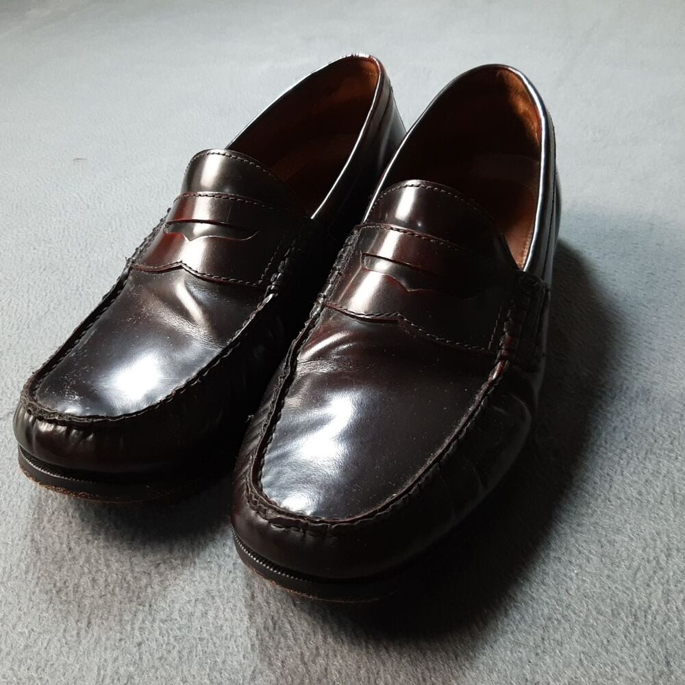 Johnston And Murphy Loafers Mens 11 Brown Leather Penny Dress Shoes Preppy